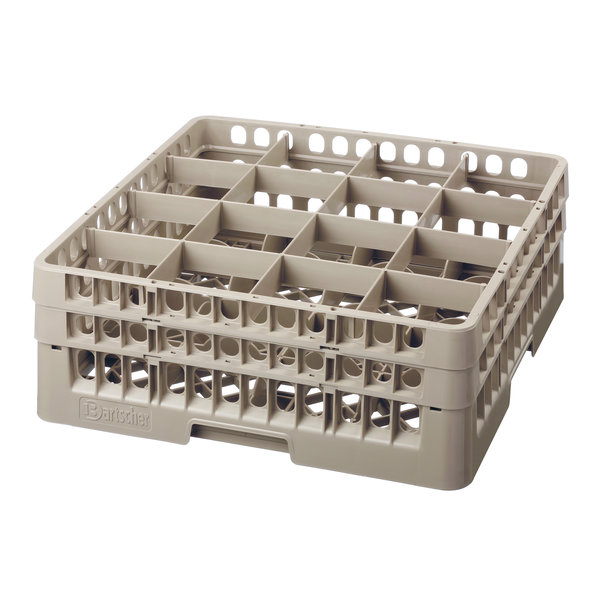 Glazenkorf kunststof bruin | 16 vakken | 500x500x183(h)mm