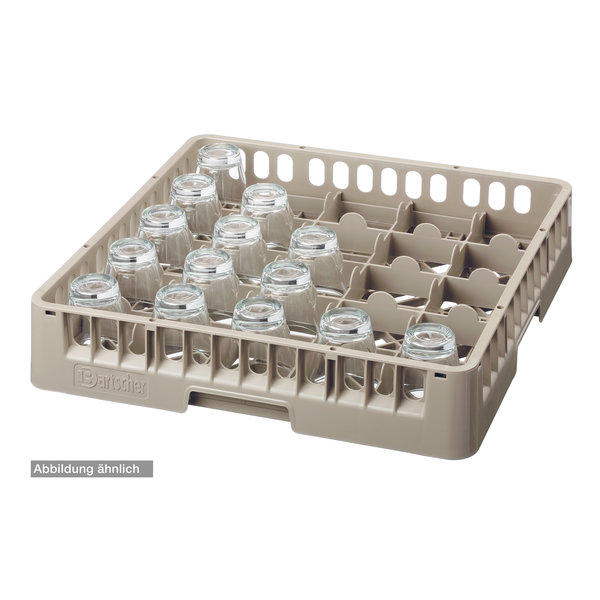 Glazenkorf kunststof bruin | 25 vakken | 500x500x266(h)mm