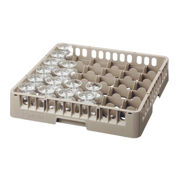 Glazenkorf kunststof bruin | 36 vakken | 500x500x100(h)mm