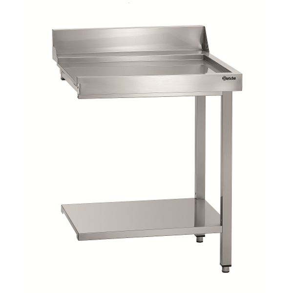 Aanvoertafel DS LI1BAS | 1 spoelbak rechts en opstaande rand | 1200x720x850(h)mm