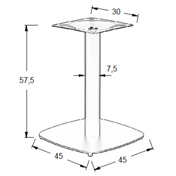 Tafelonderstel | PAXXA | Laag Model | Staal | Zwart | 450x450x575(h)mm