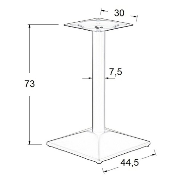 Tafelonderstel | GIZA | Metaal | Zwart | 445x445x730(h)mm
