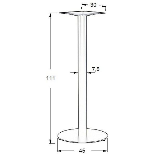 Tafelonderstel | RONDELL | Hoog Model | Metaal | Zwart | Ø450x1110(h)mm