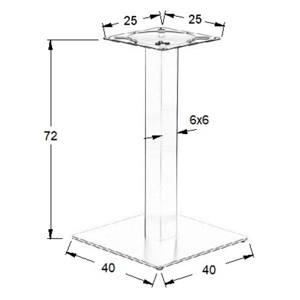 Tafelonderstel | FORMA | Metaal | Zwart | 400x400x720(h)mm