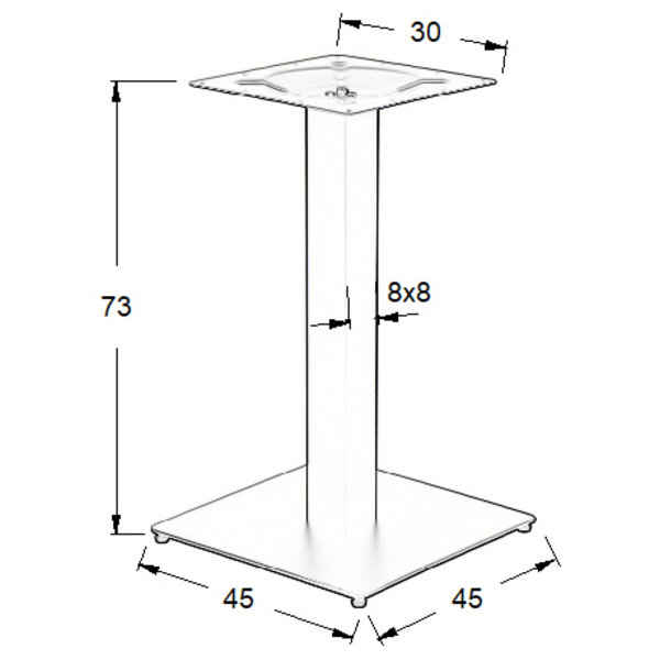 Tafelonderstel | FORMA | Metaal | Zwart | 450x450x730(h)mm