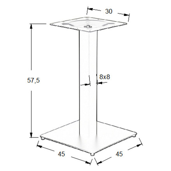 Tafelonderstel | FORMA | Laag Model | Metaal | Zwart | 450x450x575(h)mm