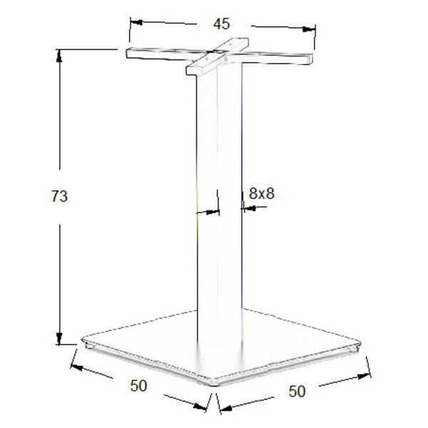 Tafelonderstel | FORMA | Metaal | Zwart | Indoor | 500x500x730(h)mm