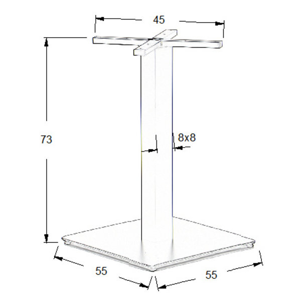 Tafelonderstel | FORMA | Metaal | Zwart | 550x550x730(h)mm