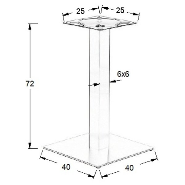 Tafelonderstel | FORMA | RVS | Glanzend | Indoor | 400x400x720(h)mm