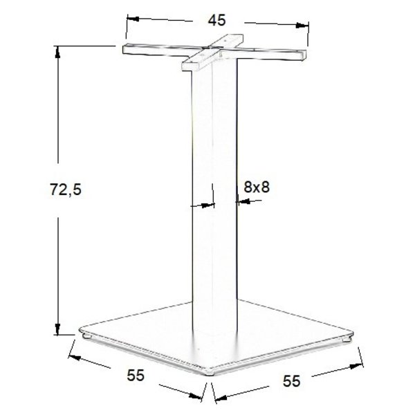 Tafelonderstel | FORMA | RVS | Glanzend | 550x550x725(h)mm