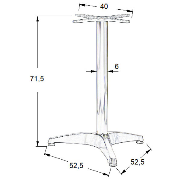 Tafelonderstel | JAX | Aluminium | Glanzend | Ø610x715(h)mm