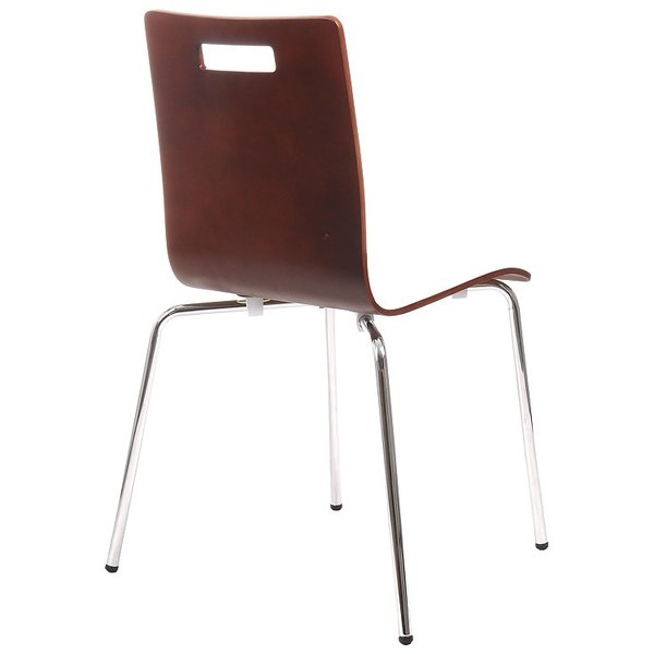 Stoel Holt | Multiplex (Walnoot) | Zithoogte 46cm | Stapelbaar | Handgreep | 600x490x880(h)mm