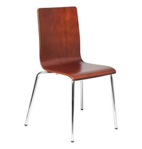 Luxus Multiplex stapelbare stoel walnoot | Zithoogte 46cm