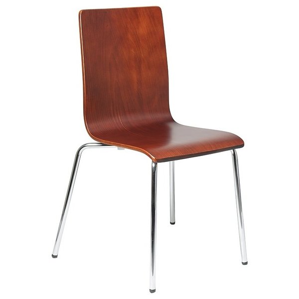 Stoel Hollis | Multiplex (Walnoot) | Zithoogte 46cm | Stapelbaar | 600x490x880(h)mm
