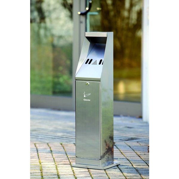 Staande asbak RVS zilver5,5L  | 240x240x870(h)mm