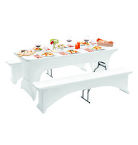 Bartscher Tafel/bank hoezen set MULTI 1830-W | 90% polyester / 10% elastan | 1850x290x440(h)mm