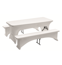 Bartscher Tafel/bank hoezen set MULTI 1830-W | 90% polyester / 10% elastan | 1850x290x440(h)mm 