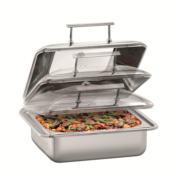 Chafing dish flexible 5,2L | 2/3 GN | Verhitting door vlakke inductie of glas keramische ingebouwde kookplaat | 405x425x205(h)mm