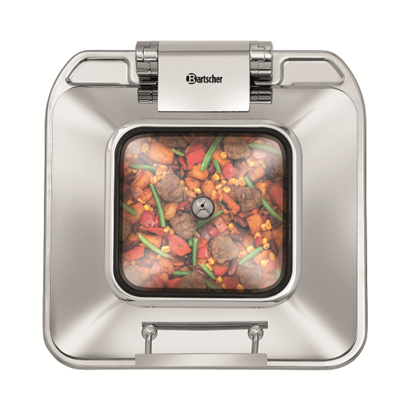 Chafing dish flexible 5,2L | 2/3 GN | Verhitting door vlakke inductie of glas keramische ingebouwde kookplaat  | 405x425x205(h)mm