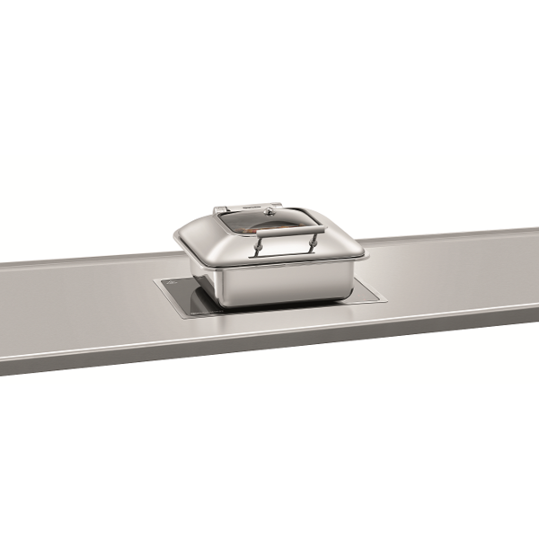 Chafing dish flexible 5,2L | 2/3 GN | Verhitting door vlakke inductie of glas keramische ingebouwde kookplaat  | 405x425x205(h)mm