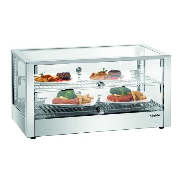 Warmhoudvitrine | 6200 2 EK | 80L | 1kW | Sluitklep Beide Zijdes | 700x430x365(h)mm