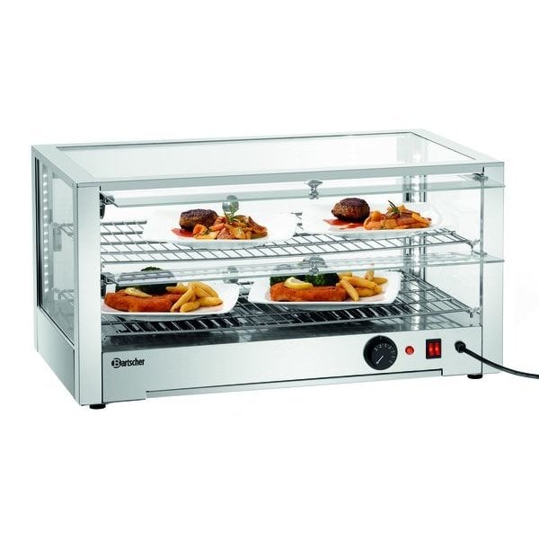 Warmhoudvitrine | 6200 2 EK | 80L | 1kW | Sluitklep Beide Zijdes | 700x430x365(h)mm