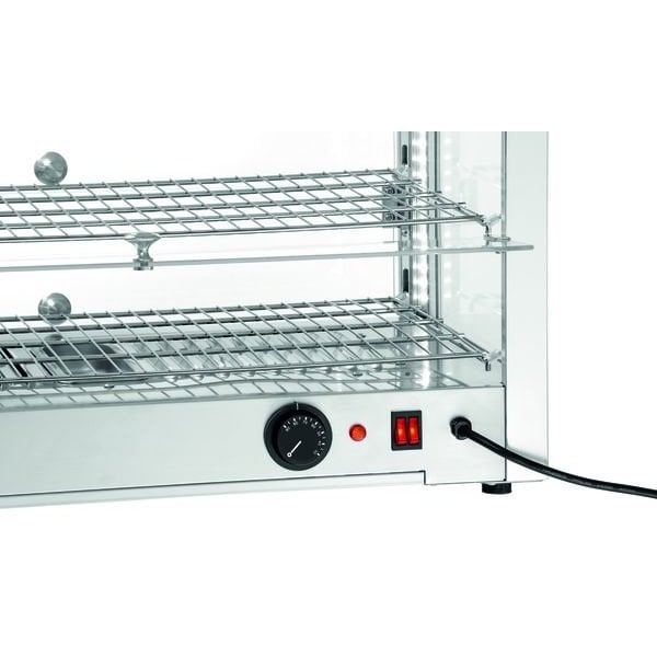 Warmhoudvitrine | 6200 2 EK | 80L | 1kW | Sluitklep Beide Zijdes | 700x430x365(h)mm