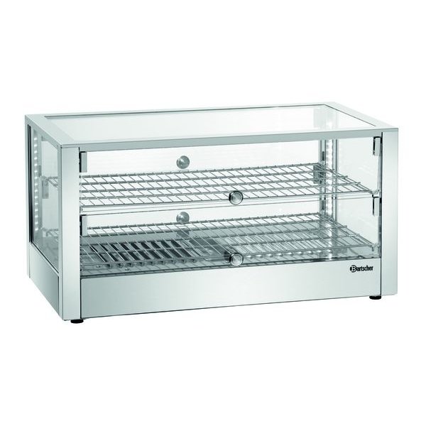 Warmhoudvitrine | 6200 2 EK | 80L | 1kW | Sluitklep Beide Zijdes | 700x430x365(h)mm