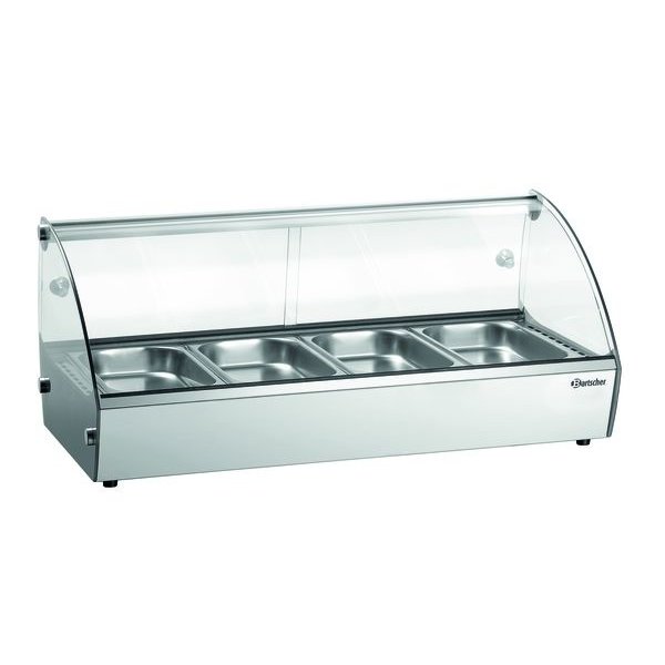 Warmhoudvitrine | RVS/Glas | R4 46L | 4x 1/3 GN | 230V | Achter Schuifdeuren | 775x420x335(h)mm