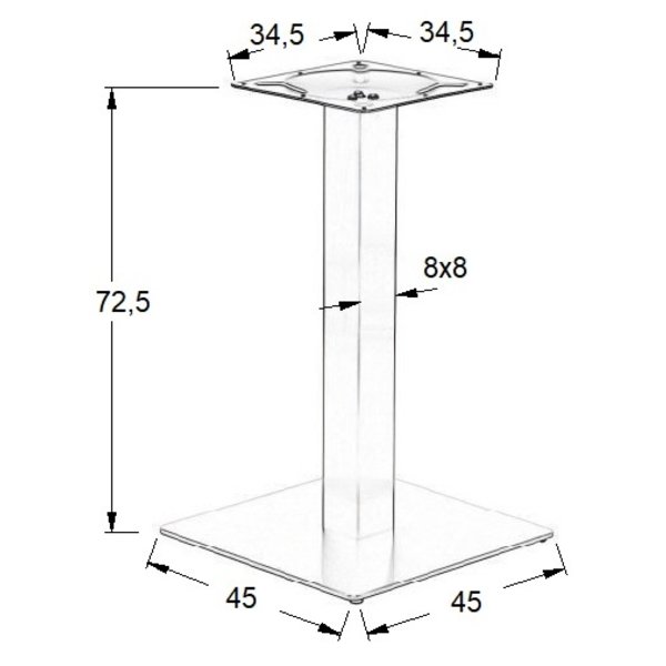 Tafelonderstel | FORMA | Metaal | Grijs | 450x450x725(h)mm