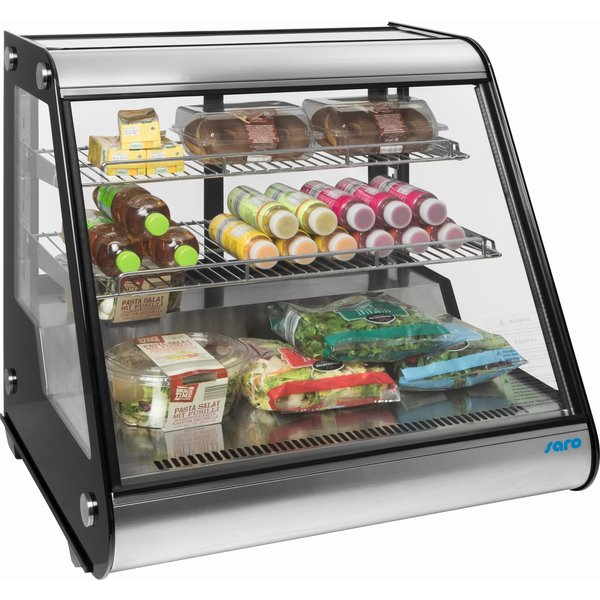 Koelvitrine | 160L | Zwart/RVS | 0°C/+5°C | 3 Schappen | 875x580x680(h)mm