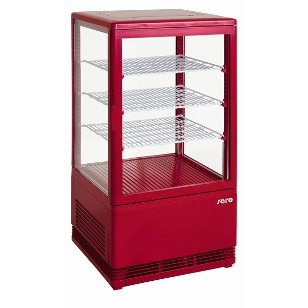 Koelvitrine | SC-Serie | 68L | Rood | 0°C/+12°C | Geforceerd | 4 Niveaus | 428x386x885(h)mm