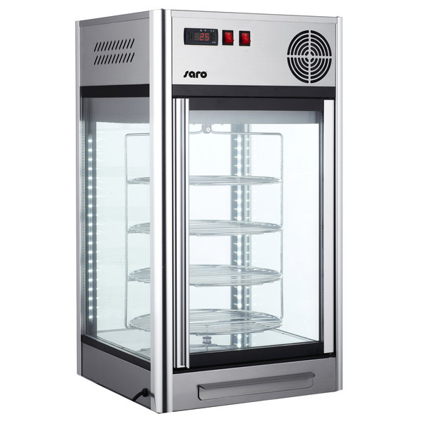 Roterende Gebaksvitrine | ISABELL | 108L | RVS | +2°C/+10°C | 4 Niveaus | 470x470x870(h)mm