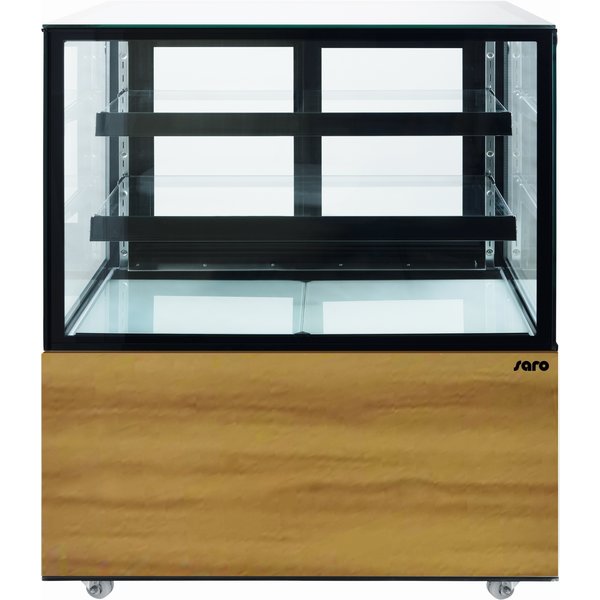 Gebaksvitrine | 300L | Zwart/Houtprint | +2°C/+10°C | 3 Schappen | 915x675x1210(h)mm