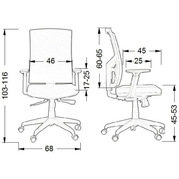 Bureaustoel KB-8922 Blue | Zithoogte 45-53cm