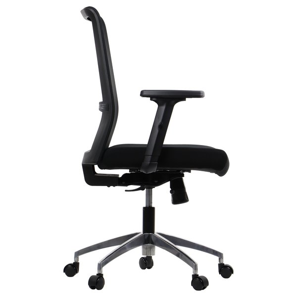 Bureaustoel Riverton F/L Black Alu | Zithoogte 45,5-54,5cm