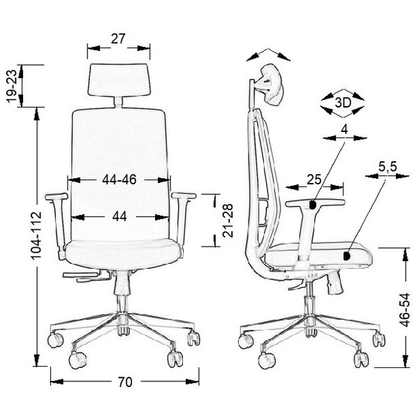 Bureaustoel ZN-807-C Upholstery 30 | Zithoogte 46-54