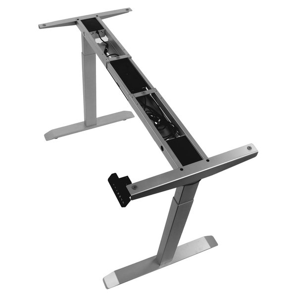 Bureau frame grijs met elektrische hoogte | 2 motoren | (l)119-172x70,5-118(h)cm