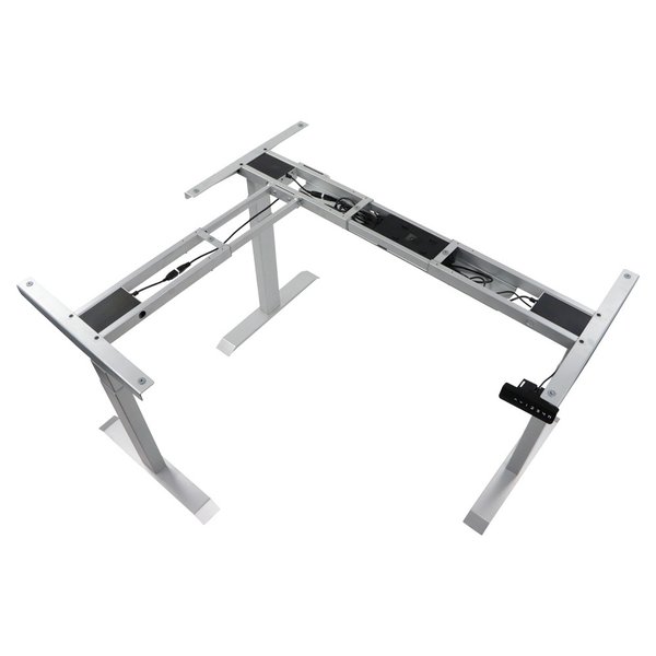 Bureau frame grijs met elektrische hoogte | 3 motoren | Hoogte 61,5-126,5cm