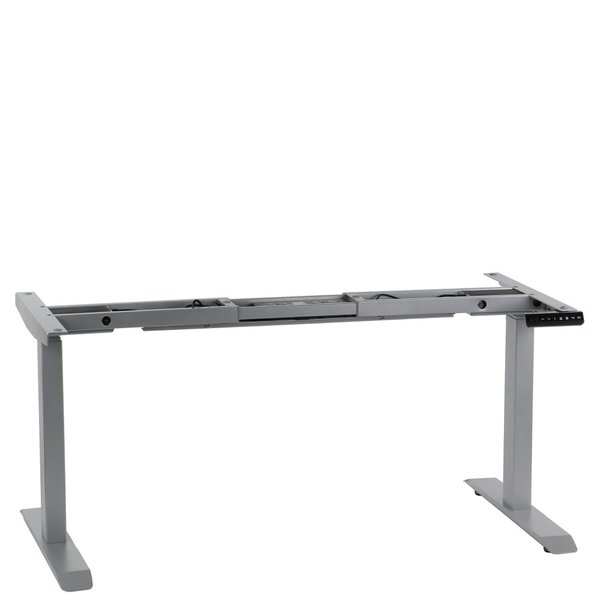 Bureau frame grijs met elektrische hoogte | 2 motoren | (l)119-172x61,5-126,5(h)cm