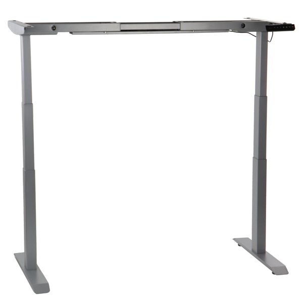 Bureau frame grijs met elektrische hoogte | 2 motoren | (l)119-172x61,5-126,5(h)cm