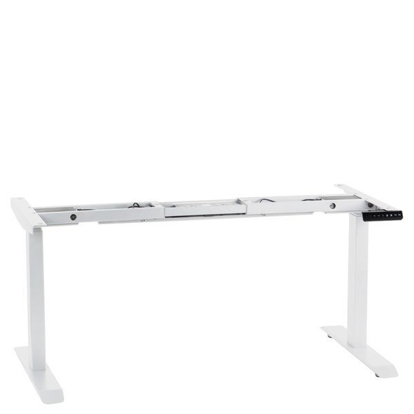 Bureau frame wit met elektrische hoogte | 2 motoren | (l)119-172x61,5-126,5(h)cm