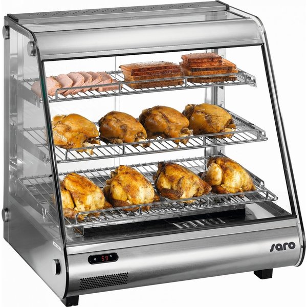 Warmhoudvitrine RVS ELINE 120L | 1.1kW | LED verlichting | 680x580x700(h)mm