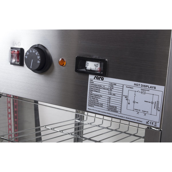 Warmhoudvitrine RVS FINN 97L | 1.2kW | Verlicht Display | 460x448x785(h)mm