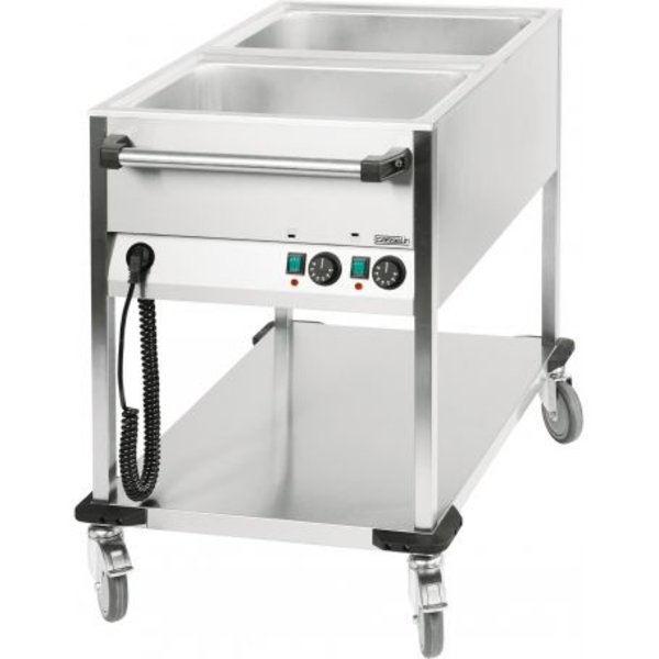 Bain Marie RVS Trolley | 1.4kW | 2x 1/1 GN | Aftapkraan | 850x700x900(h)mm