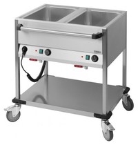Casselin Bain Marie RVS trolley | 2,1 kW/h | 2x 1/1 GN | Aftapkraan | 850x700x900(h)mm Casselin Bain Marie RVS trolley | 2,1 kW/h | 2x 1/1 GN | Aftapkraan | 850x700x900(h)mm