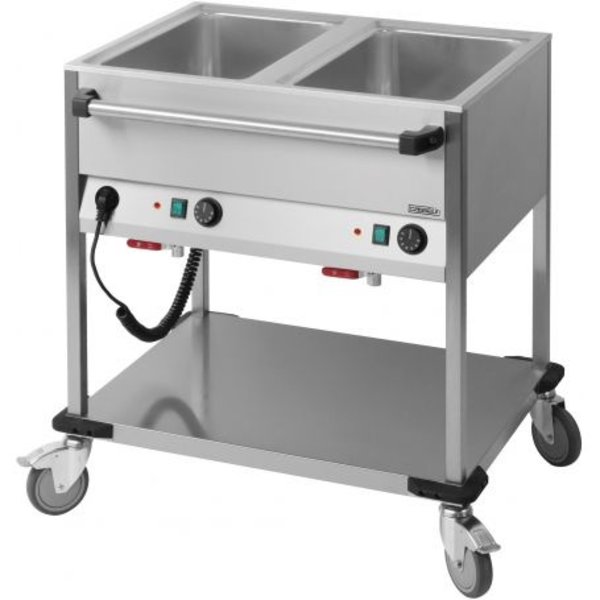 Bain Marie RVS trolley | 2.1kW | 2x 1/1 GN | Aftapkraan | 850x700x900(h)mm