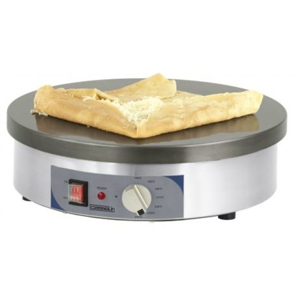 Crepes maker RVS elektrisch | 2.7kW | Gietijzeren plaat Ø400x124(h)mm