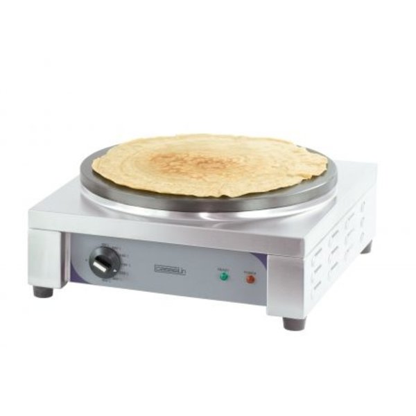 Crepes maker RVS elektrisch | 2.7kW | Gietijzeren bakplaat Ø400mm | 440x445x190(h)mm
