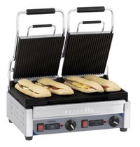 Casselin Paninigrill RVS Premium | 2.9kW | Geribbelde plaat | 490x520x265(h)mm